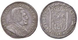 MASSA DI LUNIGIANA Alberico II (1662-1664) Luigino 1663 - MIR 321/3 AG (g 2,22) Graffietti al R/
qSPL