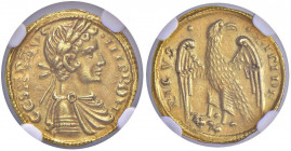 MESSINA Federico II (1197-1250) Mezzo augustale - MIR Italia Meridionale (Brindisi) 61; MIR Sicilia (Messina) 267 AU (g 2,63) RRRR In slab NGC MS 63 c...