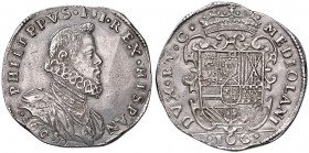 MILANO Filippo III (1598-1621) 100 Soldi 1605 - MIR 343/2; Crippa 10/B AG (g 27,69) RR Dall’asta Nomisma 38, lotto 745 e dall’asta Nomisma 58, lotto 9...