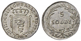 MILANO Giuseppe II (1780-1790) 5 Soldi 1787 - MIR 450/4 MI (g 1,56) RR Conservazione eccezionale
qFDC/FDC