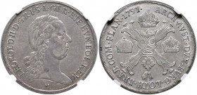 MILANO Leopoldo II (1790-1792) Mezzo crocione 1791 - MIR 465 AG (g 14,68) RRR In slab NGC AU50 6031760-036
BB+