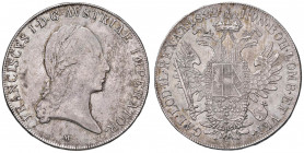 MILANO Francesco I (1815-1835) Tallero di convenzione 1822 - MIR 513/4 (indicato R/5 senza valutazione); Gig. 109 (indicato R/5 senza alcuna valutazio...