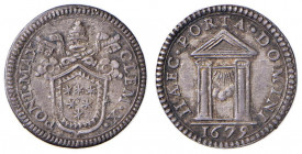Clemente X (1670-1676) Mezzo grosso 1675 - Munt. 46 AG (g 0,74) Bella patina
BB+