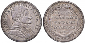 Innocenzo XI (1676-1689) Piastra 1684 A. IX - Munt. 30 AG (g 31,88) Piccole screpolature di conio e segnetto al bordo ma bell’esemplare
qSPL/SPL
