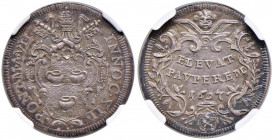 Innocenzo XII (1691-1700) Giulio 1697 - Munt. 59 AG Magnifico esemplare in altissima conservazione, in slab NGC MS64 3395248-009
FDC