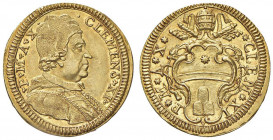 Clemente XI (1700-1721) Scudo A. X - Munt. 12; MIR 2243 (indicata R/4 e con foto tratta da Muntoni!) AU (g 3,38) RRRR Moneta di grande rarità.
qFDC
