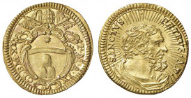 Clemente XI (1700-1721) Mezzo scudo d’oro A. IX - Munt. 27; MIR 2253/1 AU (g 1,66) RR
qFDC/FDC