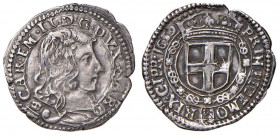 Carlo Emanuele II (1648-1675) Dodicesimo di scudo 1659 - MIR (nuova edizione) 929a (indicato (R/5) AG (g 2,20) RRRR Un bellissimo esemplare per questo...