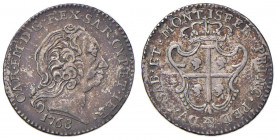 Carlo Emanuele III (1730-1773) Reale 1768 - Nomisma 254 MI (g 3,17) R Bella patina intensa, conservazione insolita per questo tipo di moneta
SPL