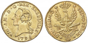 Vittorio Amedeo III (1773-1796) Mezza doppia 1795 - Nomisma 317 (indicato R/5 con valutazione fino al BB); MIR 1094k (indicato R/10 senza valutazione)...