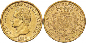 Carlo Felice (1821-1831) 20 Lire 1830 T punto dopo REX - Nomisma 554 AU R
BB
