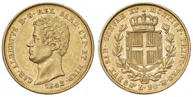 Carlo Alberto (1831-1849) 20 Lire 1842 T - Nomisma 656 AU R Minimi segnetti al D/
SPL+