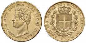 Carlo Alberto (1831-1849) 20 Lire 1847 s.s.z. - Nomisma 663 AU RR Modesto difetto di conio al bordo
SPL/FDC