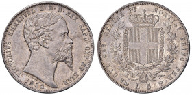 Vittorio Emanuele II (1849-1861) 5 Lire 1852 G - Nomisma 775 AG R Conservazione eccezionale con fondi speculari al R/. Nell’asta Nomisma 49 del 2014 u...