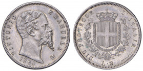 Vittorio Emanuele II re eletto (1859-1861) 2 Lire 1860 B - Nomisma 826 AG RR Esemplare di conservazione eccezionale con i fondi speculari
FDC