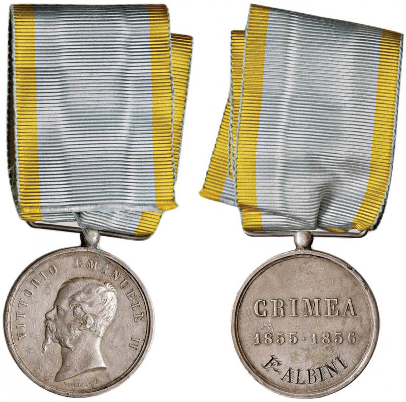 MEDAGLIE PORTATIVE DEI SAVOIA Medaglia CRIMEA 1855 - 1856 - AG (g 31,49 - Ø 36 m...