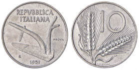 REPUBBLICA ITALIANA 10 Lire 1951 Prova - IT RRR
FDC