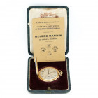ULYSSE NARDIN Orologio da tasca. Movimento a carica manuale. Numero di serie 012009008896. Tripla cassa piatta in oro giallo 18kt con diametro da 45mm...