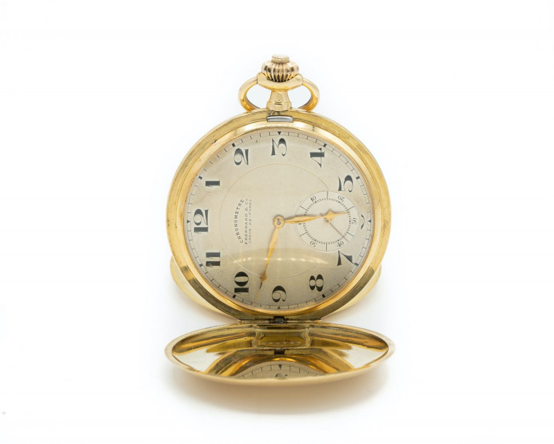 EBERHARD & CO. orologio da tasca. Movimento a carica manuale. Tripla Cassa in or...