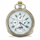 ROMONTOIR grande Orologio da tasca con complicazioni, triple quantieme, Movimento a carica manuale con cassa in argento (titolo 800) con diametro da 6...