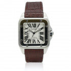 CARTIER Santos 100 Xl Referenza 2656. Cal. 049 a carica automatica. Grande cassa rettangolare in acciaio 38x51mm. Corona da 7mm alla cui estremità è i...
