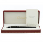 CARTIER Penna stilografica - DIABLO DE CARTIER. Referenza ST180009. Corpo della penna in pregiata resina nera con finiture in platino. Pennino M in or...