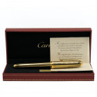 CARTIER Penna stilografica - LOUIS CARTIER. Edizione limitata 512/1847. Corpo della penna placcato in oro con striature nere. Pennino M in oro bicolor...