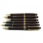 MONTBLANC Lotto di 6 oggetti della serie MEISTERSTÜCK - n. 1 evidenziatore “Le Grand” n. 1 porta mine e n. 4 penne a sfera - Corpo degli oggetti in pr...