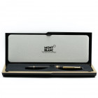 MONTBLANC Penna roller - serie MEISTERSTÜCK. Corpo della penna in pregiata resina nera, finiture dorate. Lunghezza della penna 14 cm. Oggetto in ottim...