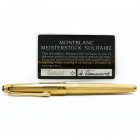 MONTBLANC Penna stilografica - Corpo della penna placcato in oro giallo con finiture dorate. Pennino EF in oro bicolore 18kt. Penna in ottimo stato co...