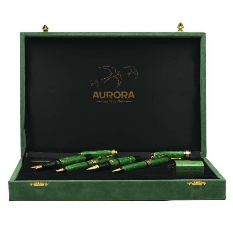 AURORA Quartetto penne PRIMAVERA - composto da n.1 penna stilografica, n. 1 penn...