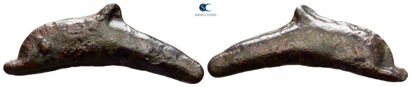 Scythia. Olbia circa 437-410 BC. 
Cast dolphin Æ

30 mm, 2,16 g



very f...