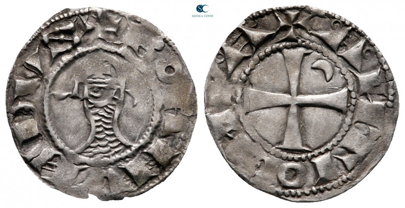 Principality of Antioch. Antioch. Bohemond III AD 1163-1201. 
Denier AR

18 m...