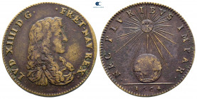 France. Louis XIV 'the Sun King' AD 1643-1715. Jeton Cu