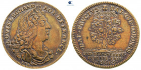 France. Louis XIV 'the Sun King' AD 1643-1715. Jeton Cu