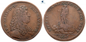 France. Louis XIV 'the Sun King' AD 1643-1715. Jeton Cu
