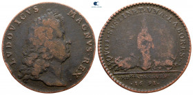 France. Louis XIV 'the Sun King' AD 1643-1715. Jeton Cu
