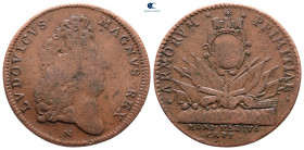 France. Louis XIV 'the Sun King' AD 1643-1715. Jeton CU