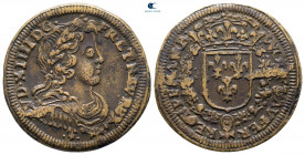 France. Louis XIV 'the Sun King' AD 1643-1715. Jeton Cu