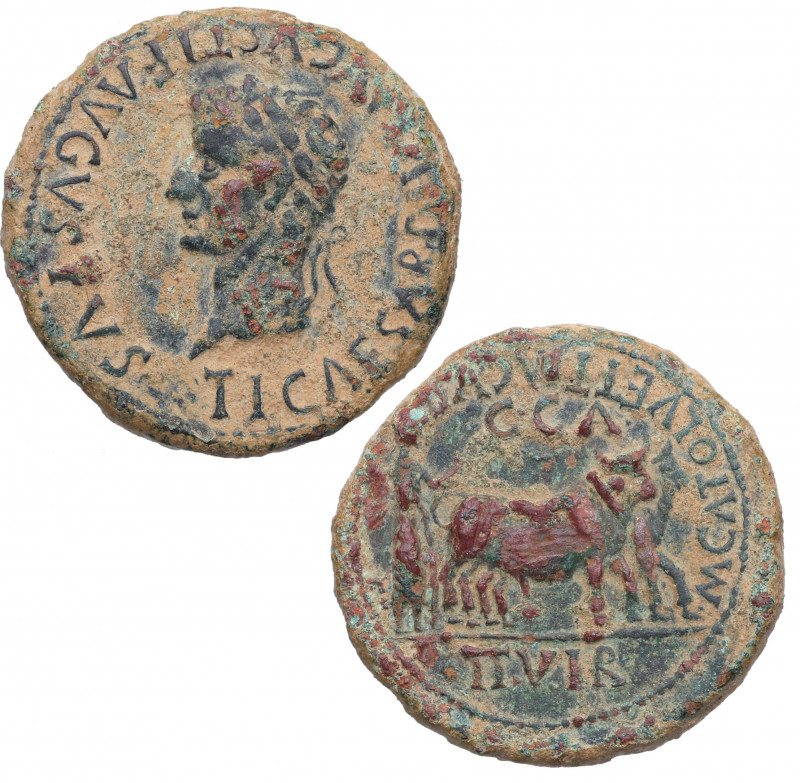 14-36 d.C. Tiberio 14-37 d.C. Caesaraugusta (Zaragoza). As. FAB 359. Ae. 12,76 g...