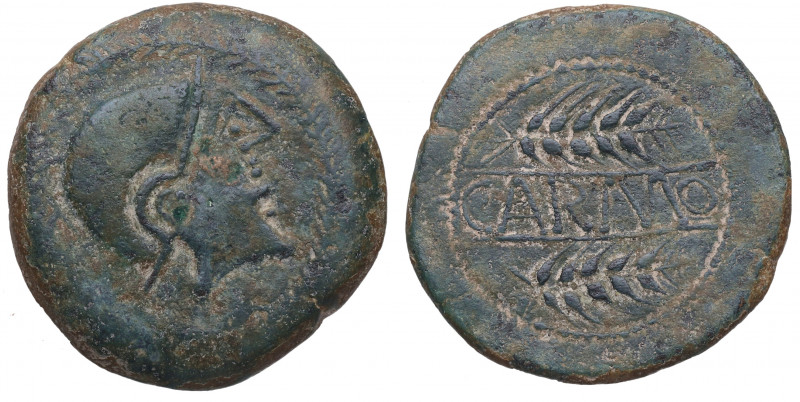 50 a.C. Carmo. Carmona (Sevilla). As CARMO. FAB 454. Ae. 26,73 g. Cabeza masculi...