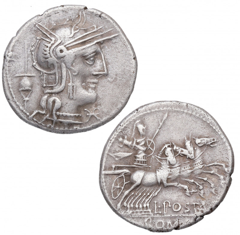 131 a.C.. Gens Postumia. Roma. Denario. Craw-252/1. Ag. 3,24 g. Atractiva. EBC-....