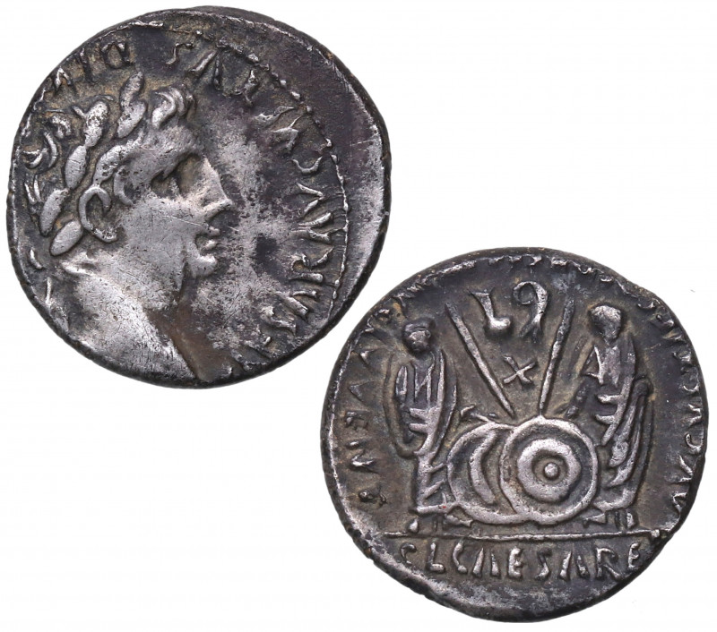 Octavio Augusto (27 aC - 14 dC). Denario. RIC 162. Ag. 3,67 g. Busto laureado de...