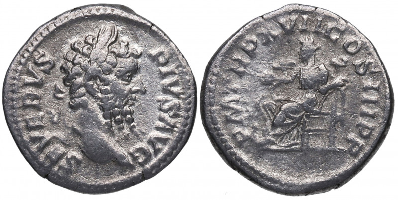209 d.C. Septimio Severo. Roma. Denario. DS 4133 b.2. Ag. 2,81 g.  PM TR P XVI C...