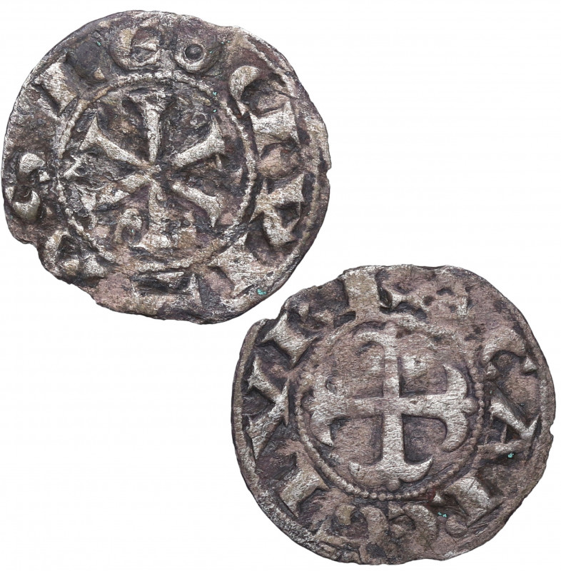 1109-1126. Urraca I. Ceca genérica. Dinero. Ag. 0,66 g. Buen ejemplar. Rara así....