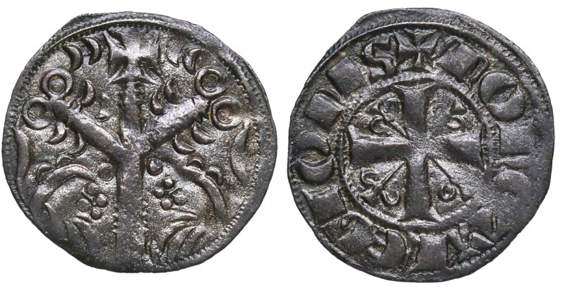 1188-1230. Alfonso IX (1188-1230). Incierta. MONETA LEGIONIS. Dinero. Núñez como...