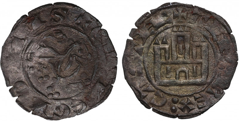 Alfonso X (1252-1284). Sin marca de ceca. Dinero Prieto. Ag. 0,87 g. MBC+. Est.7...