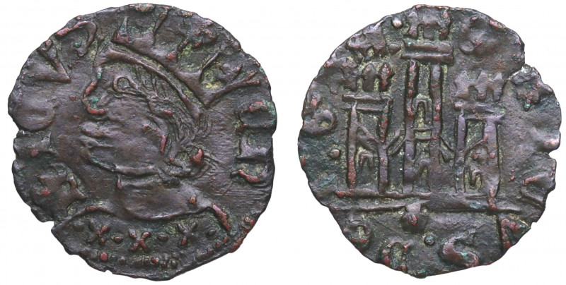 1369-1379. Enrique III (1390-1406). Coruña. Cornado. Ve. 0,89 g. Ex HSA. Rara as...