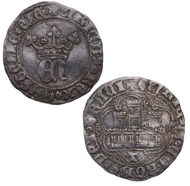 Enrique IV (1454-1474). Toledo. 1/2 Real. Ag. 1,50 g. Atractiva. MBC+ / EBC-. Es...
