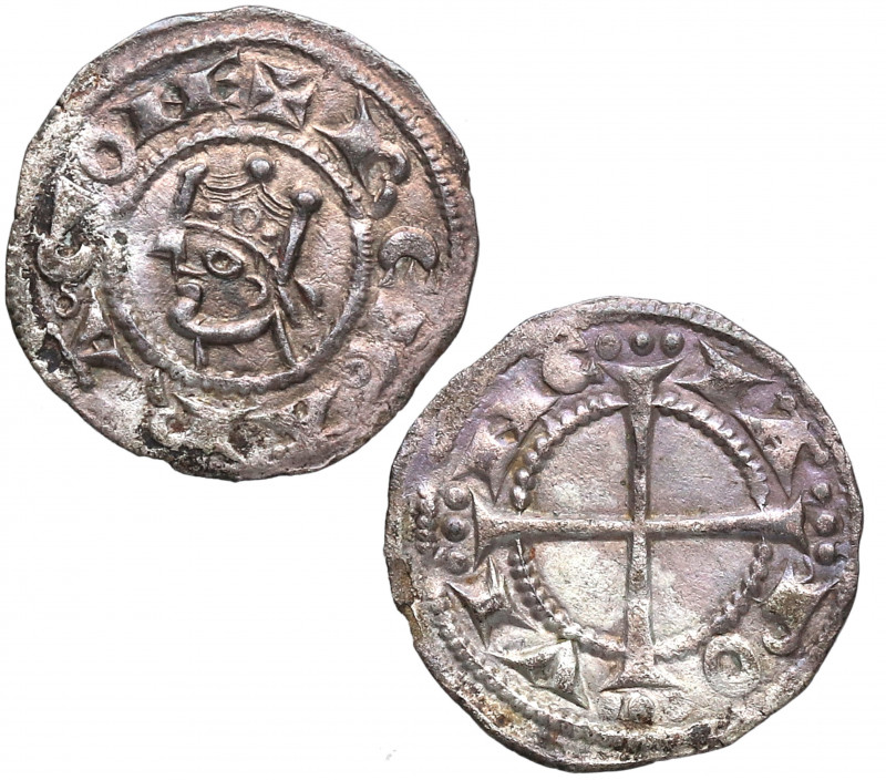 1196-1209. Alfonso I de Aragon. Provenza-Marsella. Dinero. Ag. 0,44 g. Rara y má...